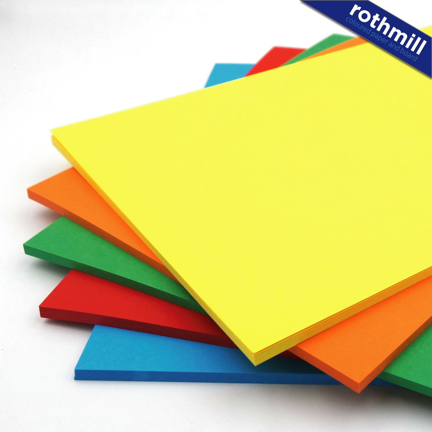 Rothmill Board | 230 microns | 175 gsm | A4 (210x297mm) | 100 sheets | 5 'Bright' Colours