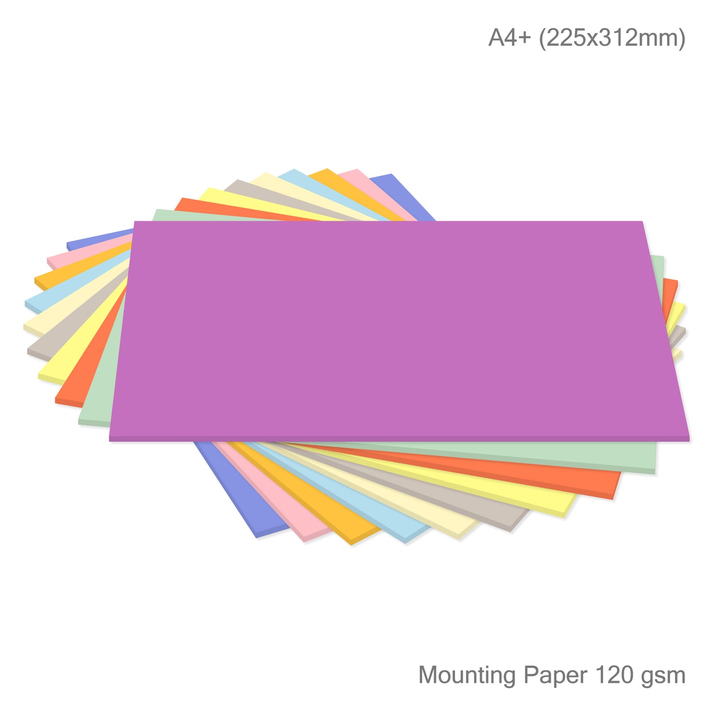 Mounting Paper | 120 gsm | 100 sheets | 10 'Pastel' Colours