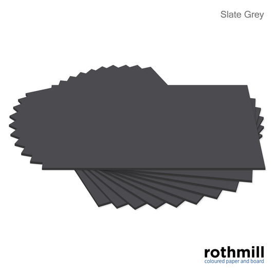 Rothmill Board | 230 microns | 175 gsm | SRA2 (450x640mm) | 200 sheets | Slate Grey